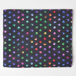 Black + Colorful Paw Print Quilting Weight Woven Fabric - 44" x 80"