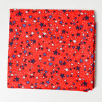 Red Star Print Quilting Weight Woven Fabric - 44" x 44"