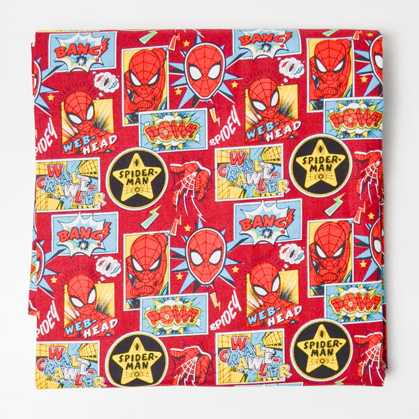 Spiderman Print Quilting Weight Woven Fabric - 44" x 74"
