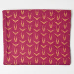 Maroon + Gold Snitch Print Quilting Weight Woven Fabric - 44" x 50"