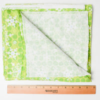 Lime Green Snowflake Flannel Fabric - 42" x 45"