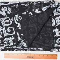 Black + White "Off the Wall" Screen Printed Knit Fabric - 54" x 70"