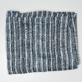Blue, White + Black Plaid Print Silky Woven Fabric - 54" x 108"