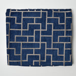 Teal + Gray Chenille Woven Upholstery Fabric - 38" x 46"