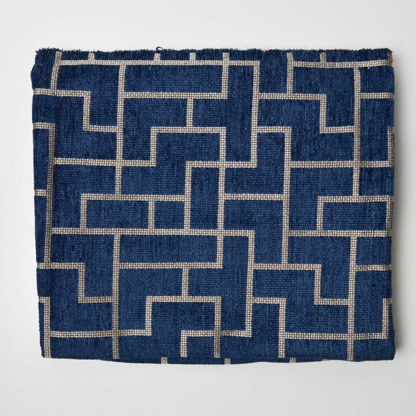 Teal + Gray Chenille Woven Upholstery Fabric - 38" x 46"