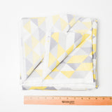 Yellow + Gray Triangles Laminated Cotton Woven Fabric - 58" x 112"
