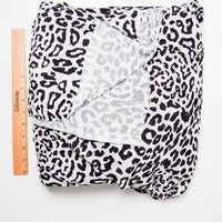Black + White Leopard Print Semi-Sheer Flowy Knit Fabric - 66" x 352"