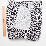 Black + White Leopard Print Semi-Sheer Flowy Knit Fabric - 66" x 352"
