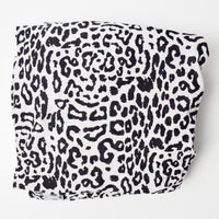 Black + White Leopard Print Semi-Sheer Flowy Knit Fabric - 66" x 352"