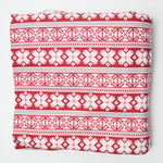 Red + White Star Print Flannel Fabric - 44" x 144"