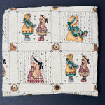 Girl + Bunny Doll Print Quilting Weight Woven Fabric - 35" x 45"