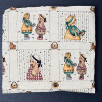 Girl + Bunny Doll Print Quilting Weight Woven Fabric - 35" x 45"