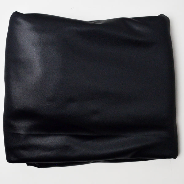 Black Slightly Shiny Coated Double Knit Fabric - 60" x 176"