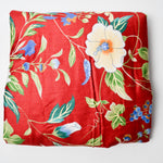 Red Floral Teflon-Coated Upholstery Fabric - 52" x 132"