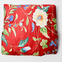 Red Floral Teflon-Coated Upholstery Fabric - 52" x 132"