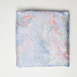 Blue + Pink Abstract Pastel Scotchgard-Coated Woven Drapery Fabric - 54" x 114"