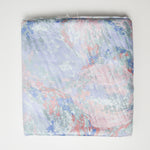 Blue + Pink Abstract Pastel Scotchgard-Coated Woven Drapery Fabric - 56" x 126"