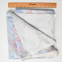 Blue + Pink Abstract Pastel Scotchgard-Coated Woven Drapery Fabric - 56" x 126"