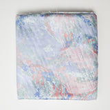 Blue + Pink Abstract Pastel Scotchgard-Coated Woven Drapery Fabric - 56" x 126"