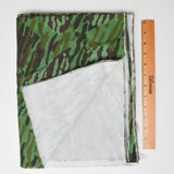 Green + Brown Camo Print Light Canvas Fabric - 56" x 64"