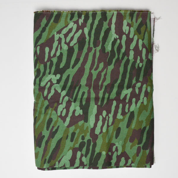 Green + Brown Camo Print Light Canvas Fabric - 56" x 64"