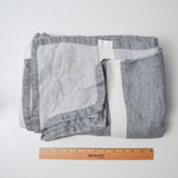 Gray + White Stripe Fabric - 58" x 112" (Some Stains!)