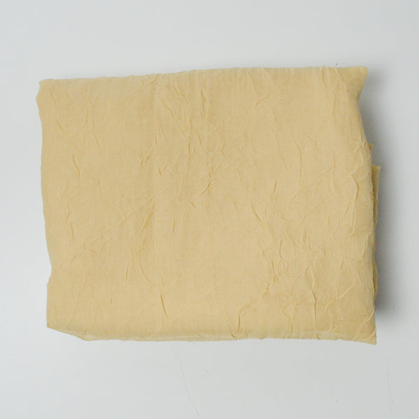 Light Tan Yellow Crinkled Chiffon Fabric - 58" x 90