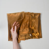 Copper Organza Curtain with Beaded Corner Weights - 78" x 78"