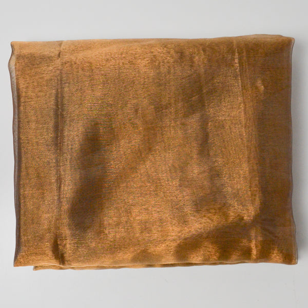 Copper Organza Curtain with Beaded Corner Weights - 78" x 78"