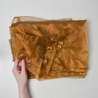 Copper Organza Curtain with Beaded Corner Weights - 54" x 54"
