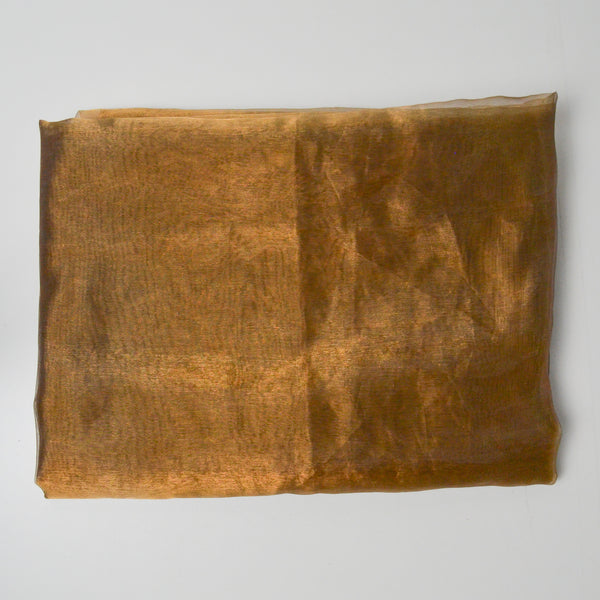 Copper Organza Curtain with Beaded Corner Weights - 80" x 80"