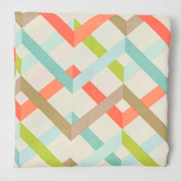 Colorful Geometric Print Canvas Upholstery Fabric - 44" x 56"