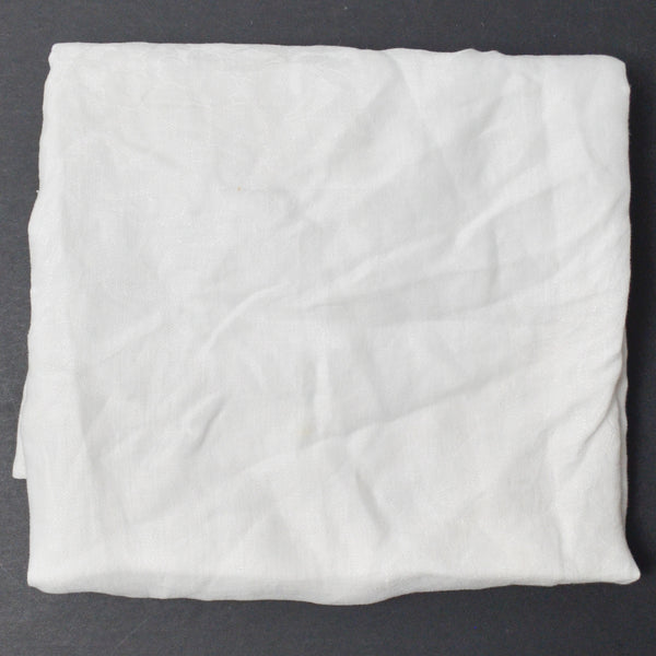 White Floral Damask Fabric - 60" x 70" (Stained)