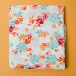 Red, Blue + Orange Floral Polyester Crepe Fabric - 54" x 144"