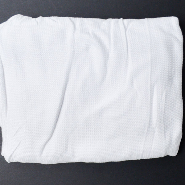 White Textured Stretchy Knit Fabric - 76" x 108"