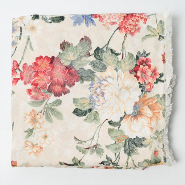Floral Print Damask Woven Upholstery Fabric - 33" x 56"