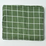 Green + White Grid Brushed Flannel Fabric - 36" x 72"