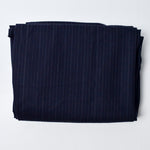 Midnight Blue Pinstriped Lightweight Wool Blend Suiting Fabric - 64" x 82"