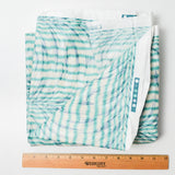 Teal + White Print Scotchgard Coated Drapery Fabric - 57" x 62" + Extra
