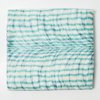 Teal + White Print Scotchgard Coated Drapery Fabric - 57" x 62" + Extra