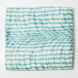 Teal + White Print Scotchgard Coated Drapery Fabric - 57" x 62" + Extra