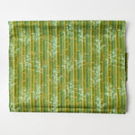 Green Striped Bamboo + Gold Accent Print Quilting Weight Woven Fabric - 44" x 86"