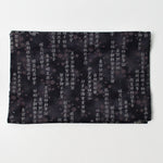 Dark Purple-Black Chinese/Japanese Character Calligraphy Print Quilting Fabric - 38" x 44"