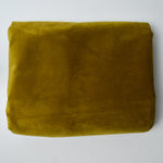 Greenish Gold Short Pile Velvety Upholstery Fabric - 54" x 90"