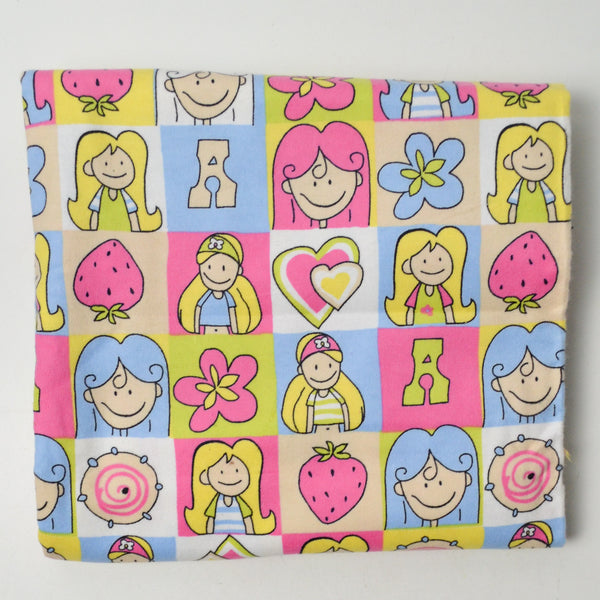 Colorful Square Print Flannel Fabric - 44" x 76"