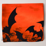 Orange + Black Bat Print Jersey Knit Fabric - 58" x 72"