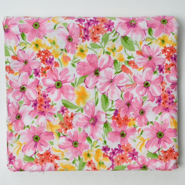 Colorful Floral Joann Quilting Weight Woven Fabric - 42" x 132"