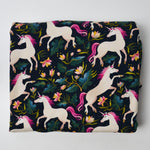Unicorn Print Cotton Lycra Jersey Knit Fabric - 58" x 102"