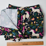 Unicorn Print Cotton Lycra Jersey Knit Fabric - 58" x 102"