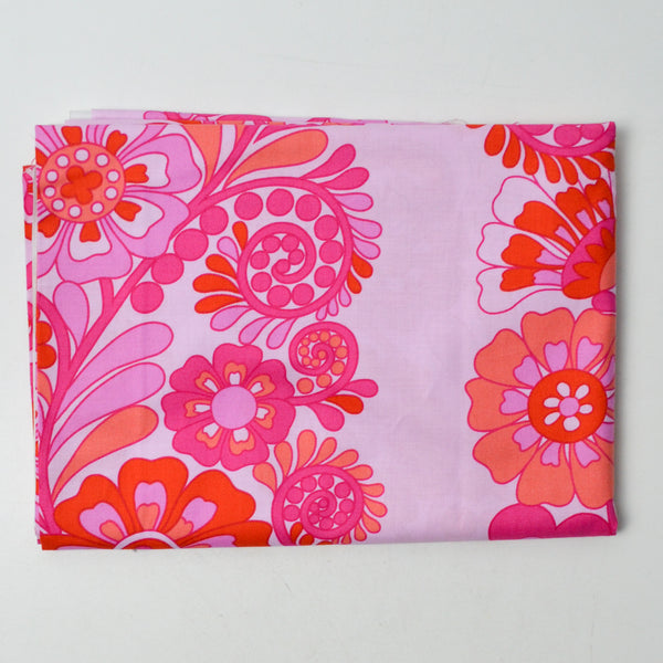 Pink + Red Large Floral Quilting Cotton Fabric - 44" x 62"